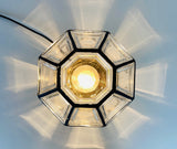 Midcentury Iron and Bubble Glass Flush Mount by Glashütte Limburg, 1960s