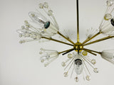 Glass and Brass 'Snowflake' Chandelier by Emil Stejnar for Rupert Nikoll, 1960s