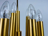 Brass 12-Arm Chandelier by Gaetano Sciolari, Italy, 1960s