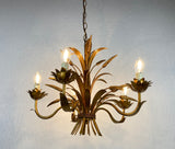 Golden Wheat Sheaf Pendant Lamp by Hans Kögl, Germany, 1970s