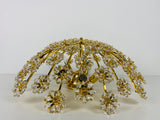 Gilt Brass and Crystal Glass Flush Mount by Palwa, Germany, 1970s