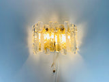 Pair of Frosted Ice Glass Wall Lamps by Kalmar, Austria, 1960s