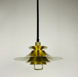 Danish Brass and Metal Pendant Lamp, 1960s