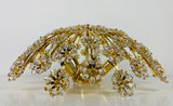 Gilt Brass and Crystal Glass Flush Mount by Palwa, Germany, 1970s