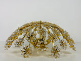 Gilt Brass and Crystal Glass Flush Mount by Palwa, Germany, 1970s
