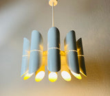 Midcentury White 10-Arm Space Age Chandelier, 1960s