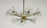 Glass and Brass 'Snowflake' Chandelier by Emil Stejnar for Rupert Nikoll, 1960s