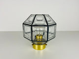 Midcentury Iron and Bubble Glass Flush Mount by Glashütte Limburg, 1960s