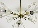 Glass and Brass 'Snowflake' Chandelier by Emil Stejnar for Rupert Nikoll, 1960s