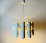 Midcentury White 10-Arm Space Age Chandelier, 1960s
