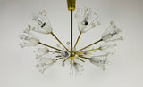 Glass and Brass 'Snowflake' Chandelier by Emil Stejnar for Rupert Nikoll, 1960s