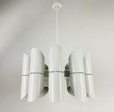 Midcentury White 10-Arm Space Age Chandelier, 1960s