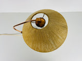 Midcentury Teak and Rattan Table Lamp by Temde, circa 1970