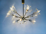 Glass and Brass 'Snowflake' Chandelier by Emil Stejnar for Rupert Nikoll, 1960s