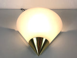 Brass and Opal Glass Wall Lamps from Glashütte Limburg, Germany, 1980s