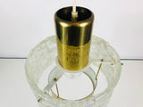 Kaiser Mid Century Brass and Ice Glass Chandelier, Germany, 1960s