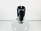 Chrome and Murano Glass Hanging Lamp, Italy, 1970s