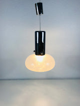 Chrome and Murano Glass Hanging Lamp, Italy, 1970s