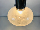 Chrome and Murano Glass Hanging Lamp, Italy, 1970s