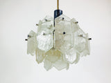Ice Glass Chandelier by Kinkeldey, Germany, 1960s