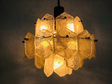 Ice Glass Chandelier by Kinkeldey, Germany, 1960s