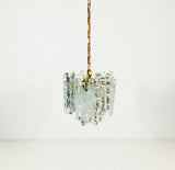 Kalmar Franken Brass and Ice Glass Chandelier, Austria, 1960s