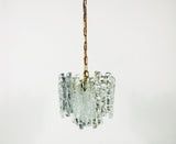 Kalmar Franken Brass and Ice Glass Chandelier, Austria, 1960s