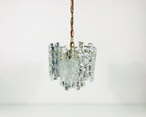Kalmar Franken Brass and Ice Glass Chandelier, Austria, 1960s