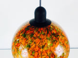 Peill and Putzler Tiffany Colorful Glass Hanging Lamp, Germany 1970s