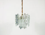 Kalmar Franken Brass and Ice Glass Chandelier, Austria, 1960s