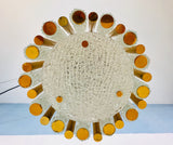 Brass and Ice Glass Chandelier by Kaiser Mid Century, Germany, 1960s