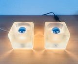 Pair of 2 Beautiful Cube Table Lamps by Peill & Putzler, Germany, 1970s