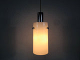 White Limburg Cylinder Shape Hanging Lamp, Germany, 1970s