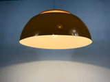 Space Age Orange Metal Hanging Lamp by Temde, Suisse, 1970s