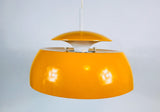 Space Age Orange Metal Hanging Lamp by Temde, Suisse, 1970s