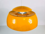Space Age Orange Metal Hanging Lamp by Temde, Suisse, 1970s