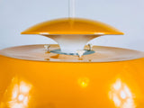 Space Age Orange Metal Hanging Lamp by Temde, Suisse, 1970s