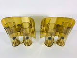 Pair of Glass and Brass Wall Lamps by Hans-Agne Jakobsson for AB Markaryd, Sweden, 1960s