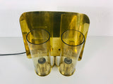 Pair of Glass and Brass Wall Lamps by Hans-Agne Jakobsson for AB Markaryd, Sweden, 1960s
