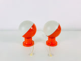 Pair of Red Wall Lamps from Kaiser, Germany, 1960s