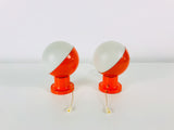 Pair of Red Wall Lamps from Kaiser, Germany, 1960s