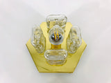 Brass and Murano Flush Mount by Doria Leuchten, Germany, 1960s