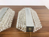 Pair of Metal and Glass Wall Lamps by Kaiser Leuchten, Germany, 1970s