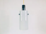 White Limburg Cylinder Shape Hanging Lamp, Germany, 1970s