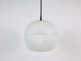 Peill and Putzler Space Age White Glass Pendant Lamp, Germany 1970s