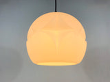 Peill and Putzler Space Age White Glass Pendant Lamp, Germany 1970s