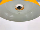Space Age Orange Metal Hanging Lamp by Temde, Suisse, 1970s