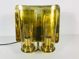 Pair of Glass and Brass Wall Lamps by Hans-Agne Jakobsson for AB Markaryd, Sweden, 1960s
