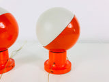 Pair of Red Wall Lamps from Kaiser, Germany, 1960s
