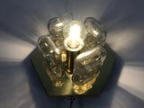 Brass and Murano Flush Mount by Doria Leuchten, Germany, 1960s